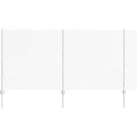 vidaXL Clôture en fil métallique avec poteaux, 10 x 1,2 m, acier galvanisé, couleur argent