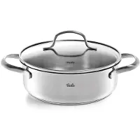 Fissler San Francisco / Marmite à rôtir en acier inoxydable (1,2 L - Ø 16 cm) avec couvercle en verre, bord verseur, économe en énergie - également induction