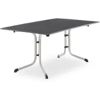 Sieger Table pliante 165 x 95 cm, plateau Vivodur anthracite, structure gris clair