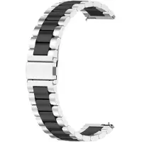 König Design Bracelet de remplacement pour montre Huawei Watch GT 3 42 mm, en acier inoxydable avec boucle, couleur : argent et noir