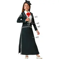 Atosa Mariachi Girl Costume Noir 7-9 Years Enfants