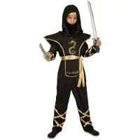 MOM Black Ninja Costume Noir 7-9 Years Enfants