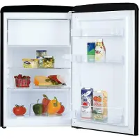Amica KS 15614 S, Réfrigérateur avec compartiment congélation au design rétro, 85 cm de hauteur, black,