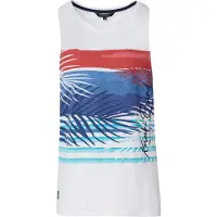 KOROSHI T-Shirt bleu / turquoise / rouge foncé / blanc