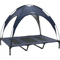 vidaXL Lit pour chien bleu marine 122 x 93 x 106,5 cm en acier