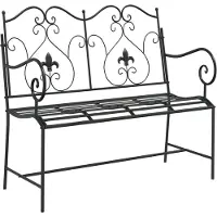 vidaXL Banc de jardin noir 104 x 54 x 93 cm en acier