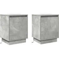 vidaXL Cabinet de chevet avec 2 pcs Gris béton 39 x 34.5 x 50 cm