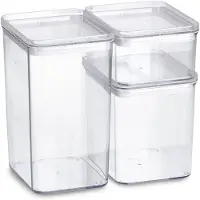 Zeller Ensemble de 3 récipients alimentaires , plastique, 0,5 l/1,1 l/1,65 l, transparent
