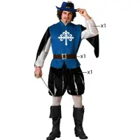 Atosa Musketeer Men Costume Bleu XS-S Enfants