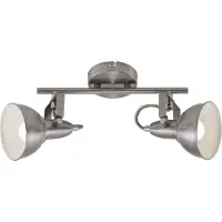 Briloner Plafonnier Spot LEUCHTEN SOFT, 40 W, IP20, blanc satiné, métal, excl. 2x E14, 30,4 x 18,1 x 10 cm