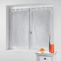 Douceur d'intérieur Douceur d'Intérieur, Paire de Voilages à Passants (2 x 90 x 160 Cm) Filiane Blanc, Voile Sablé