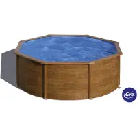 Gre Piscine ronde en acier avec finition aspect bois KITPR353W – Ø 350 x 120 cm, kit complet