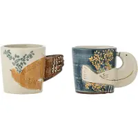 Bloomingville Tasse à espresso Hezha, bleue, en faïence