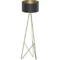 Eglo Lampadaire Camporale doré avec abat-jour noir