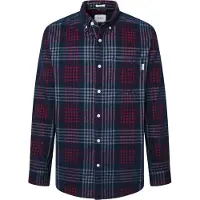 Pepe Jeans pour homme. PM308726 Chemise Marcus en velours côtelé marine (L), Casuel, Coton, Manche longue