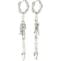 Pilgrim Boucles d'oreilles 'Niya' argent / blanc perle