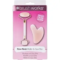 Brushworks Resin Rose Roller & Gua Sha kit soins visage