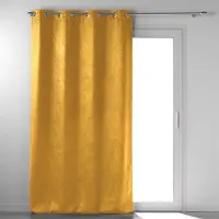Douceur d'intérieur Douceur d'Intérieur, Rideau à Oeillets (135 x 280 cm) Melodie Ocre, Occultant Velours Frappé