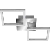 Telefunken Plafonnier LED à détecteur FRAME, 12 W, 1200 lm, IP20, chrome-alu, métal-plastique, 47 x 22,6 x 7,4 cm