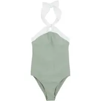We fashion Maillot de bain vert pastel / blanc