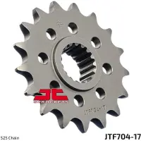 JT Sprockets 525 Jtf704.17 Steel Front Sprocket Argenté 17t