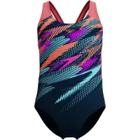 Speedo Digi Placement Splashback Swimsuit Bleu 5-6 Years Fille