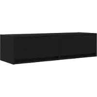 vidaXL Meuble TV à fixation murale, noir aspect chêne, 100 x 31 x 25,5 cm