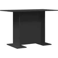 vidaXL Table de salle à manger noire 110 x 60 x 75 cm Bois composite