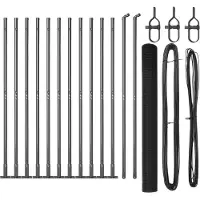 vidaXL Clôture en fil barbelé soudé avec socle en béton, 25 x 1,5 m, couleur grise, type treillis