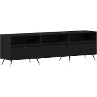 vidaXL Meuble TV noir imitation chêne 150 x 30 x 44,5 cm