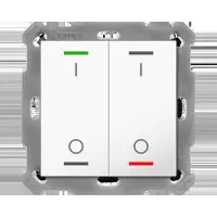 MDT Bouton-poussoir KNX Light 55 x 55 mm double RGBW, avec température, blanc pur brillant, commutation, 1 pièce.