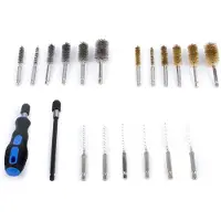 HBM Jeu de brosses 20 pièces avec cliquet et rallonge