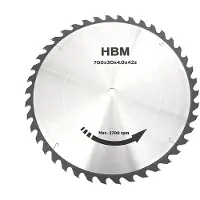 HBM 700 mm - 42-T Lame de scie pour scie à bûches et scie à bois de chauffage 5.5 HP - 400 Volt