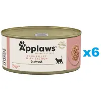 Applaws Cat Tin - Filet de thon et saumon en bouillon - 6x156 g