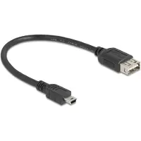 DeLOCK USB 2.0 Kabel USB Typ Mini-B St zu USB Typ-A Bu 0,2 m