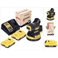 DeWalt DCW 210 D1 Ponceuse excentrique sans fil 18 V 125 mm Brushless + 2x batterie 2,0 Ah + chargeur + 1x (Ponceuse excentrique)