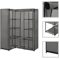 vidaXL Eckkleiderschrank Grau 130 x 87 x 169 cm