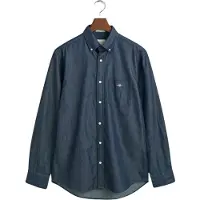 Gant pour homme. 3000400 Chemise Regular Fit navy (L), Casuel, Coton, Classique, Manche longue, Marine