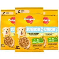 Pedigree Junior 3x2,6 kg avec volaille et légumes aliment complet sec pour chiens de grande et moyenne taille en pleine croissance