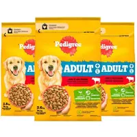 Pedigree Adult 3x2,6 kg avec bœuf et légumes aliment complet sec pour chiens adultes de grande et moyenne taille