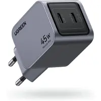 UGREEN Chargeur Nexode Pro 45W, 2X Usb-C (Gris)