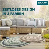 Floordirekt Tapis Indoor & Outdoor Zoe facile d'entretien & résistant aux UV Rond 120 cm Beige-Gris