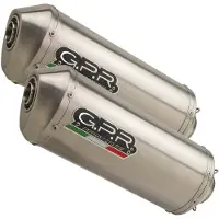 Gpr Exhaust Systems Satinox Dual Honda Hornet 900 02-05 Homologated Slip On Muffler Argenté Homologated