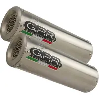 Gpr Exclusive M3 Natural Titanium Dual Monster 796 10-14 Cat Homologated Slip On Muffler Argenté Homologated