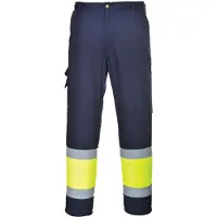 Portwest Pantalon haute visibilité Combat Bicolore Jaune / Marine S