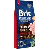 Brit Premium Premium By Nature Adult Large L - Croquettes complètes pour chiens adultes de grande race - 2 x 15 kg