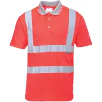 Portwest Polo Hi-vis Manches Courtes Couleur : Rouge Taille Xxl -