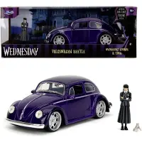 Jada 1972 Volkswagen Beetle 1:24 Metal By Wednesday Addams Figure Violet Enfants
