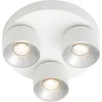 Nordlux Plafonnier orientable à LED Pichet sur rail, Variante : Ø 270 x 116 mm, 3 x 10 W, GU10, blanc