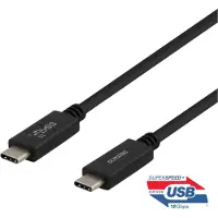 Deltaco Câble USB-C pour USB-C 100W, 1m - Noir (1 m, USB 3.2 Gen 2, 100 W)
